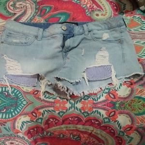 Distressed Jean shorts